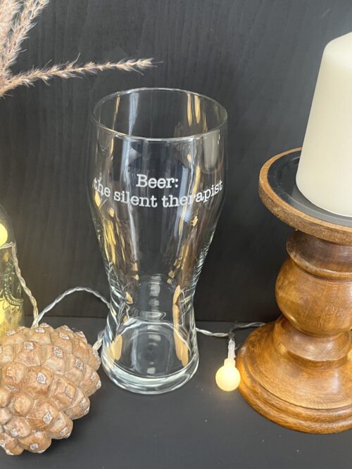 Beer The Silent Therapist Pint Glass