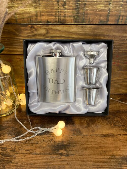 happy birthday dad hip flask