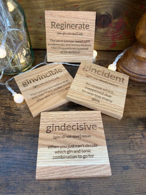 Oak Gin coasters set of 4