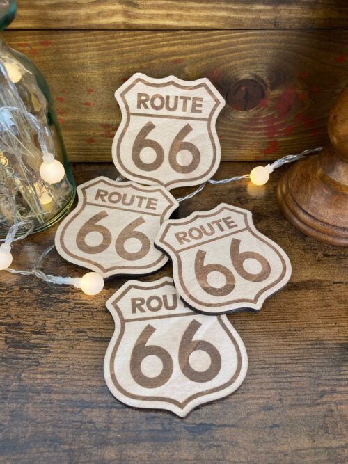 Man cave Route 66 Set of 4 Coaster