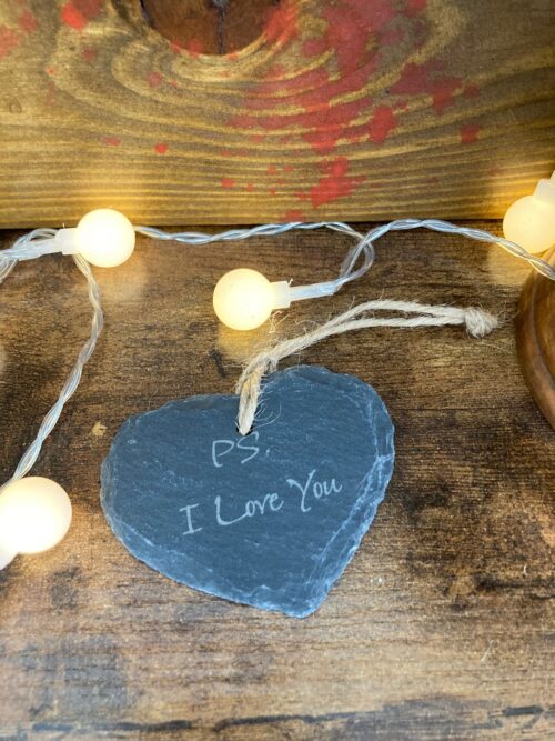 Heart shaped Slate Love tokens