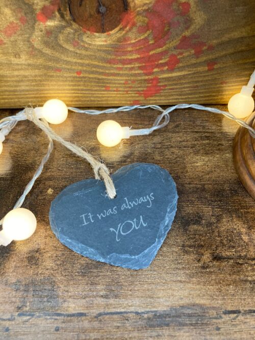 Heart shaped Slate Love tokens - Image 3