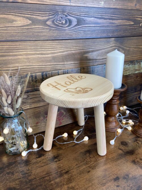 Personalised 3 leg round childs stool - Image 2