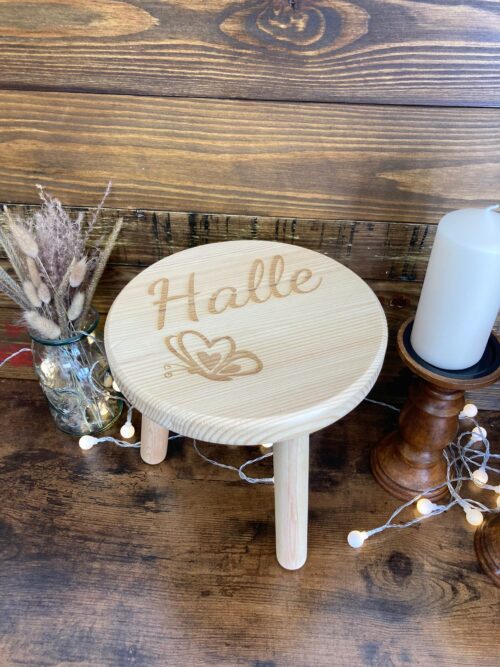 Personalised 3 leg round childs stool