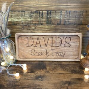 Personalised wooden snack tray