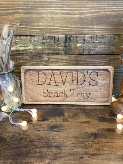 Personalised wooden snack tray