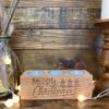 Merry Christmas oak 3 tea light holder