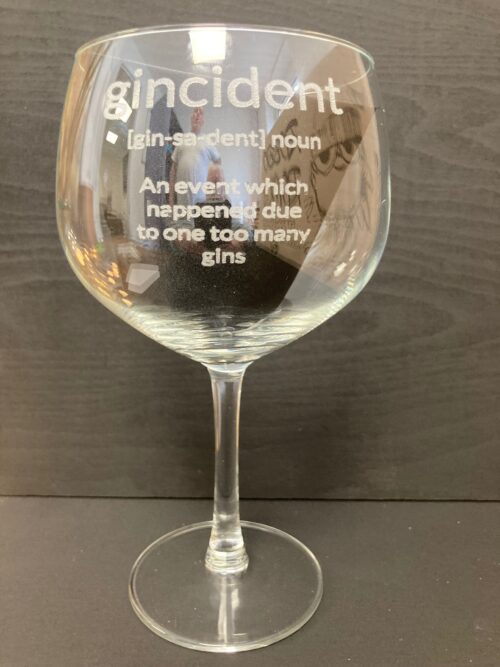 Gincident gin glass