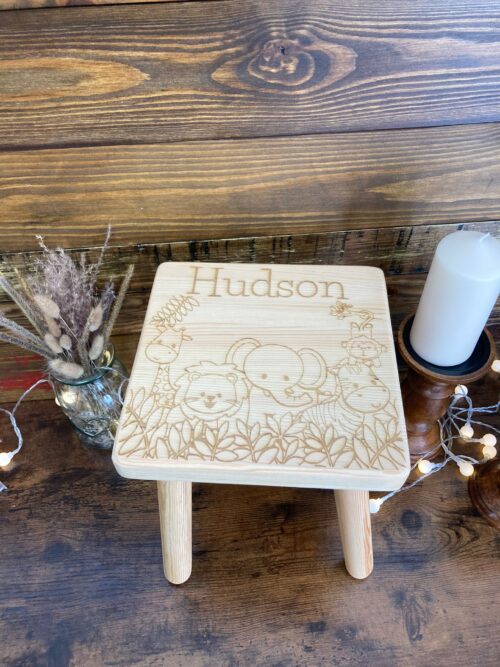 four legged personalised Childs stool - Image 2