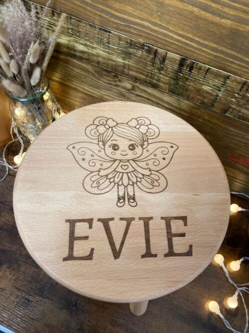 personalised fairy children's 3 legged stool - Image 4