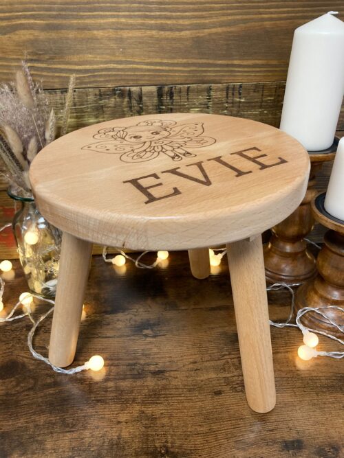 personalised fairy children's 3 legged stool