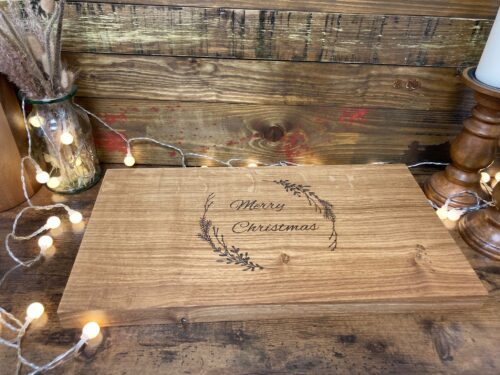 oak merry christmas chopping board - Image 3