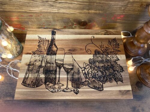 wooden illustrated Cheese Board