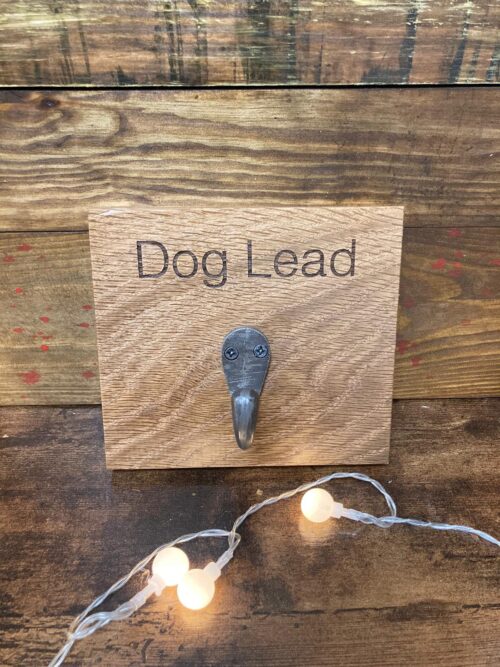 wooden oak dog lead hook