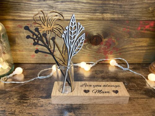 love you always mum, wooden flower display - Image 2