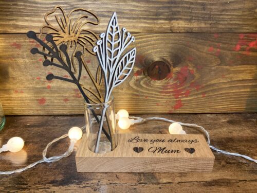 love you always mum, wooden flower display